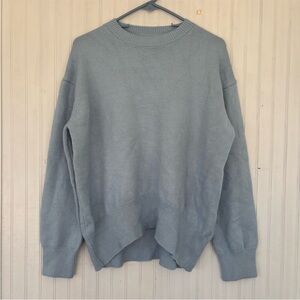 Commense Women's Light Blue Crewneck Soft Drop Shoulder Sweater Size Medium
